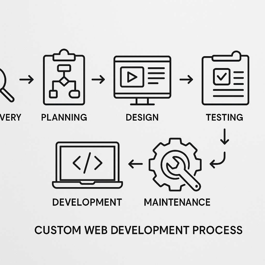 Custom web development process workflow